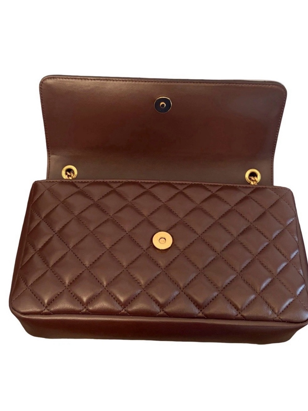 Versace La Medusa Brown Quilted Lambskin Leather Medium Crossbody Shoulder Bag - Picture 11 of 16